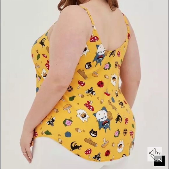 Retired! Studio Ghibli Totoro Ava Cami - Stretch Challis Yellow - Picture 3 of 9